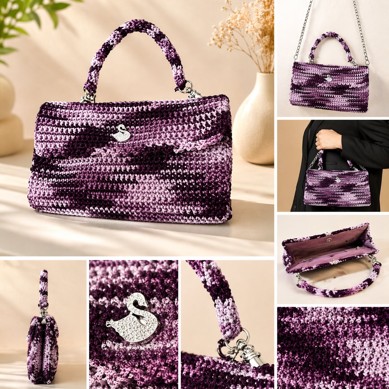 Handmade Crochet Handbag for Women | Premium Knitted Purse | Stylish Mini Tote Bag | Lightweight & Trendy Design