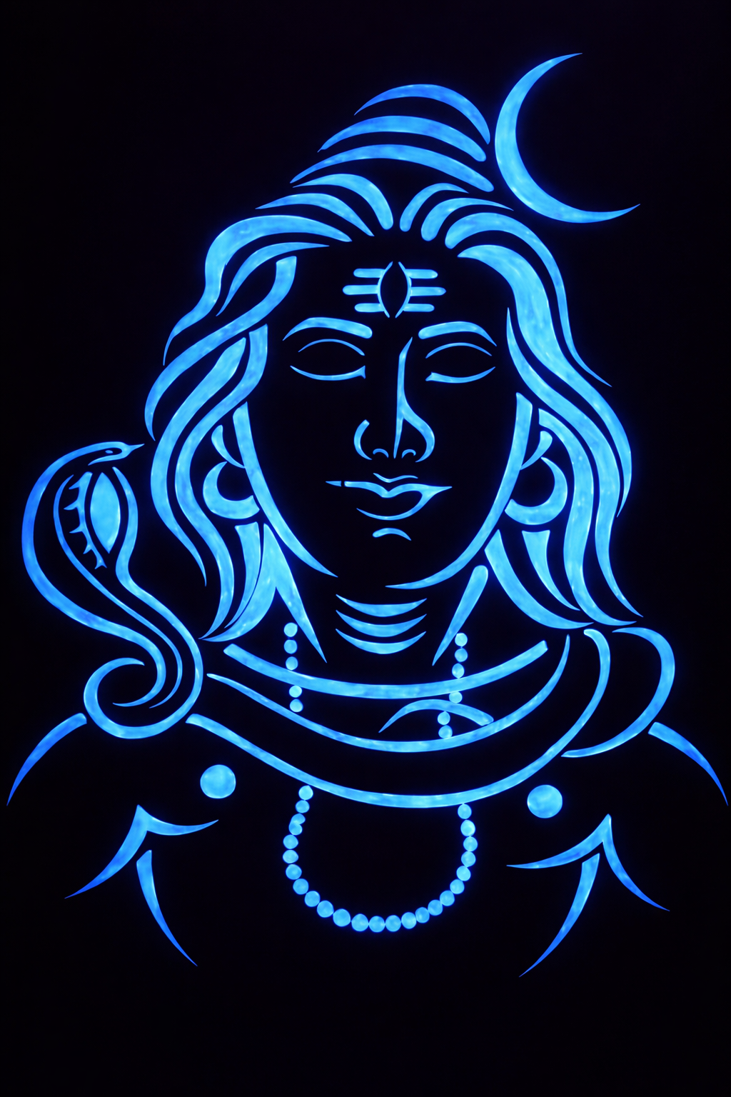 Mahadev Radium Glow Art – Lord Shiva Night Luminous Wall Decor
