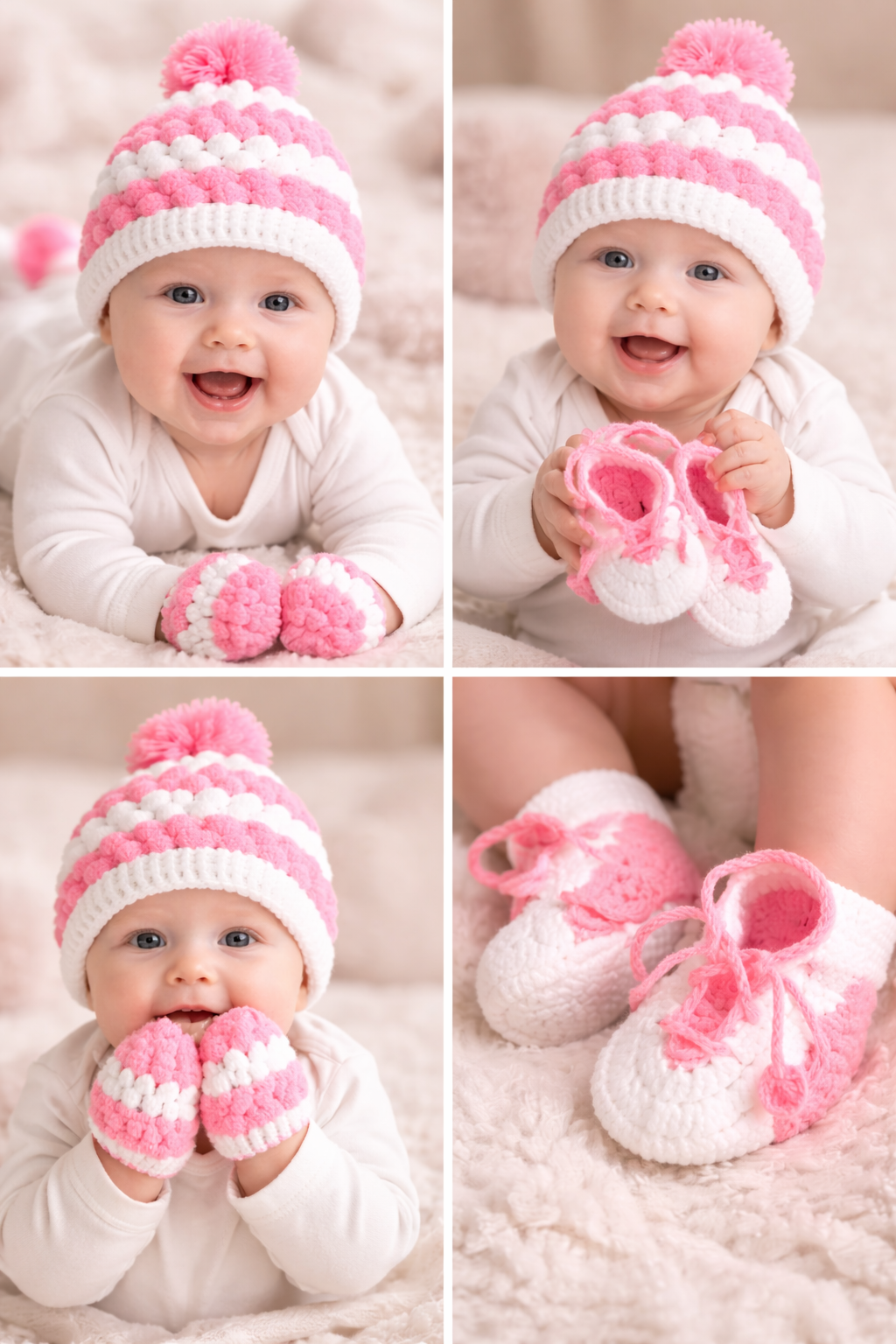 Handcrafted Baby Crochet Set – Soft & Cozy 3-Piece Collection