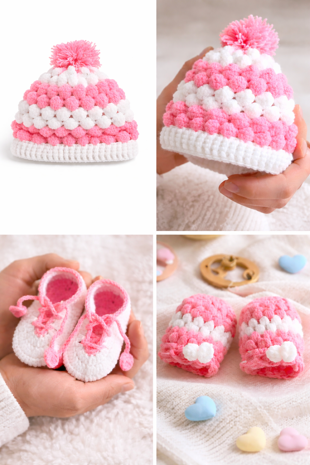 Handcrafted Baby Crochet Set – Soft & Cozy 3-Piece Collection