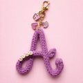 Personalized Crochet Initial Keychain – Custom Name Letter Charm with Cute Accessories